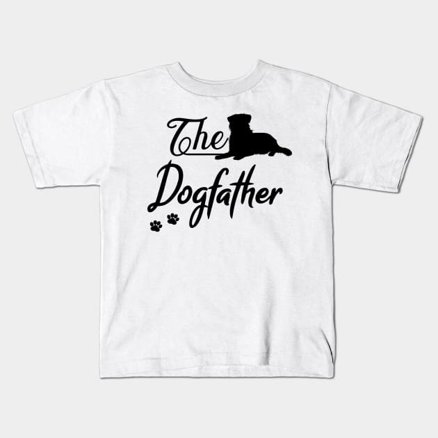 Dogfather Aussie Dog Australian Shepherd Kids T-Shirt by JollyMarten